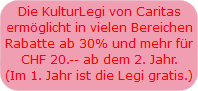 Alle Angebote mit der KulturLegi haben wir f&uuml;r Sie auf spariv.net gesammelt und sortiert.
